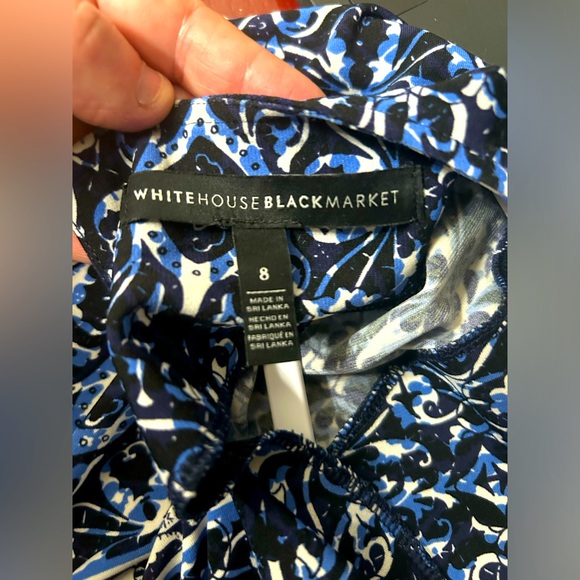 WHBM-BUSINESS CASUAL Blue & White Shift Dress.NWOT - Picture 5 of 5